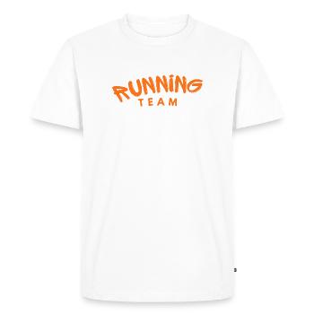 Équipe de course - T-shirt Premium bio Homme - blanc - Devant - Nico (187cm)