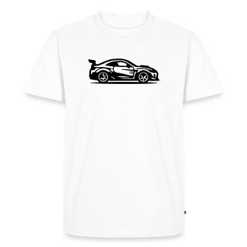 Icône de voiture de sport - T-shirt Premium bio Homme - blanc - Devant - Nico (187cm)