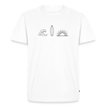 Wave Surfboard Sun - T-shirt Premium bio Homme - blanc - Devant - Nico (187cm)
