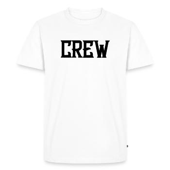 crew_schrift - Men's Premium Organic T-Shirt - white - Front - Nico (187cm)