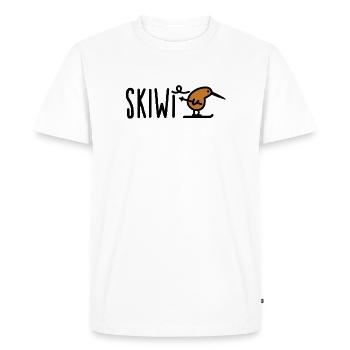 Skiwi drôle de ski Kiwi oiseau nouvelle-zélande dessin animé - T-shirt Premium bio Homme - blanc - Devant - Nico (187cm)