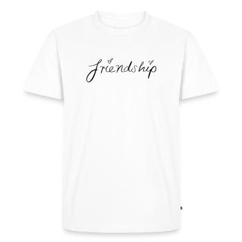 amitié - T-shirt Premium bio Homme - blanc - Devant - Nico (187cm)
