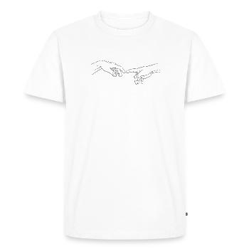 Main de Dieu main mains doigt Michel-Ange - T-shirt Premium bio Homme - blanc - Devant - Nico (187cm)