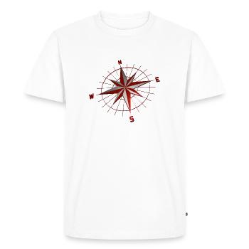 Compass red floating - Men's Premium Organic T-Shirt - white - Front - Nico (187cm)