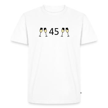 45th Birthday 45th Anniversary 45 Number 45 black - Men's Premium Organic T-Shirt - white - Front - Nico (187cm)