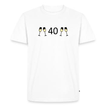 40e anniversaire 40e anniversaire 40 numéro 40 noir - T-shirt Premium bio Homme - blanc - Devant - Nico (187cm)