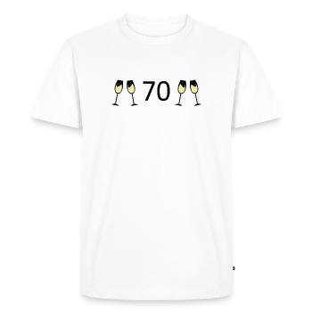 70e anniversaire 70 ans 70 Numéro 70 Noir - T-shirt Premium bio Homme - blanc - Devant - Nico (187cm)
