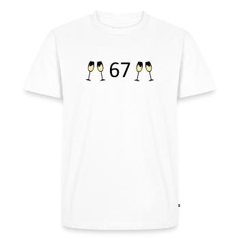 67e anniversaire 67e anniversaire 67 numéro 67 noir - T-shirt Premium bio Homme - blanc - Devant - Nico (187cm)