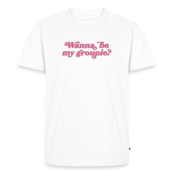 Tu veux être ma groupie ? - T-shirt Premium bio Homme - blanc - Devant - Nico (187cm)