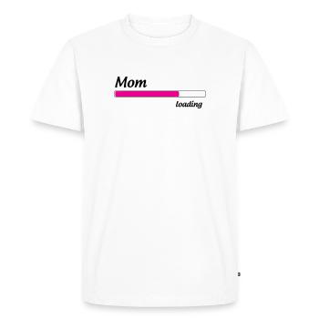 Mom loading... Please Wait - Mother-to-be - Men's Premium Organic T-Shirt - white - Front - Nico (187cm)