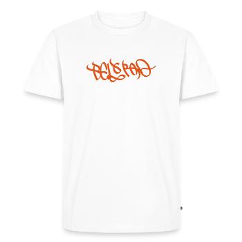 Belgrade Urban Graffiti Art Print on Clothing - Men's Premium Organic T-Shirt - white - Front - Nico (187cm)