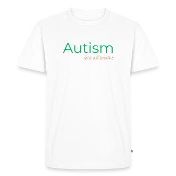 Autisme - Aimez tous les cerveaux - T-shirt Premium bio Homme - blanc - Devant - Nico (187cm)