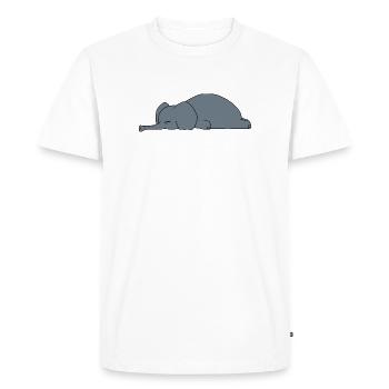 Éléphant paresseux dormant Sarcasme drôle Conception animale - T-shirt Premium bio Homme - blanc - Devant - Nico (187cm)