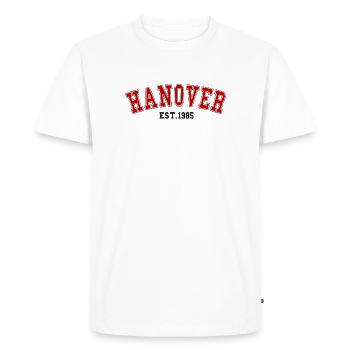 Hanover Est. 1985 - Men's Premium Organic T-Shirt - white - Front - Nico (187cm)