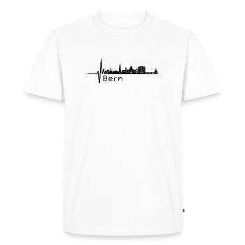 Bern Heartbeat Skyline - Men's Premium Organic T-Shirt - white - Front - Nico (187cm)