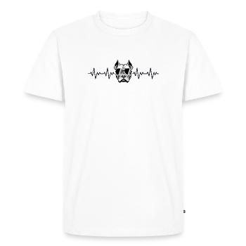 ECG du rythme cardiaque du pitbull - T-shirt Premium bio Homme - blanc - Devant - Nico (187cm)