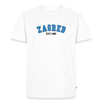Zagreb Fondée en 1986 - T-shirt Premium bio Homme - blanc - Devant - Nico (187cm)