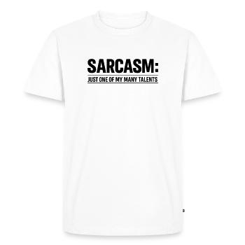 Le sarcasme n’est qu’un de mes nombreux talents Sarkasmus - T-shirt Premium bio Homme - blanc - Devant - Nico (187cm)