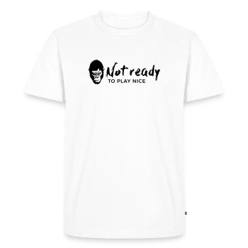 Guerrilla Girl – pas prête à jouer la gentillesse - T-shirt Premium bio Homme - blanc - Devant - Nico (187cm)