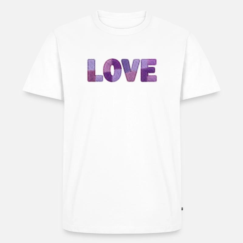 Patchwork Love – Trend Print - Männer Premium Bio T-Shirt - Weiß