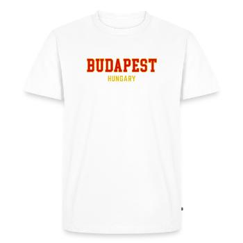Équipe universitaire de la Fierté de Budapest City - T-shirt Premium bio Homme - blanc - Devant - Nico (187cm)