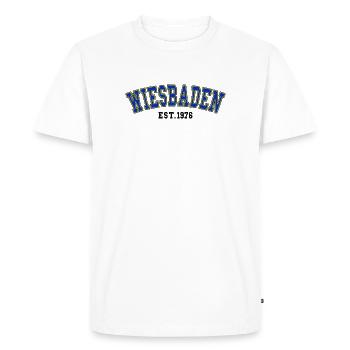 Wiesbaden Fondée en 1976 - T-shirt Premium bio Homme - blanc - Devant - Nico (187cm)