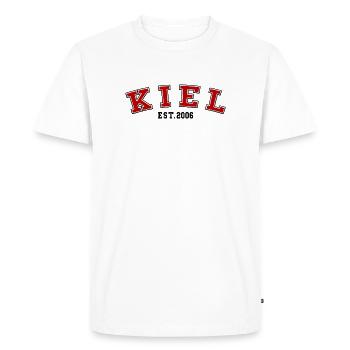 Kiel Est. 2006 - Men's Premium Organic T-Shirt - white - Front - Nico (187cm)
