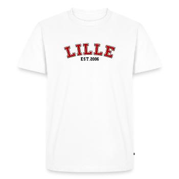 Lille Fondée en 2006 - T-shirt Premium bio Homme - blanc - Devant - Nico (187cm)