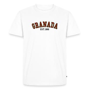 Granada Est. 1996 - Men's Premium Organic T-Shirt - white - Front - Nico (187cm)