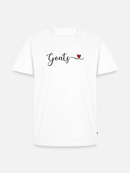 Ziegen mit Herz Schriftzug - Männer Premium Bio T-Shirt - Weiß