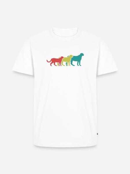 Geparden Trio Retro Style - Männer Premium Bio T-Shirt - Weiß