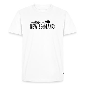 Nouvelle-Zélande Kiwi Voile Rugby Maori - T-shirt Premium bio Homme - blanc - Devant - Nico (187cm)