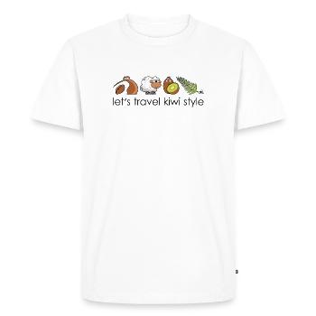 Dessins animés d'icônes de Nouvelle-Zélande - T-shirt Premium bio Homme - blanc - Devant - Nico (187cm)