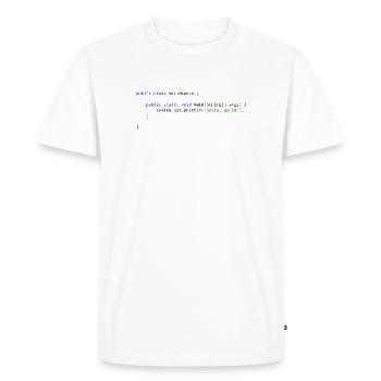 Hello World in Java - Men's Premium Organic T-Shirt - white - Front - Nico (187cm)