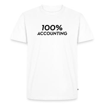 comptable / comptabilité / argent / Finance / Euro - T-shirt Premium bio Homme - blanc - Devant - Nico (187cm)