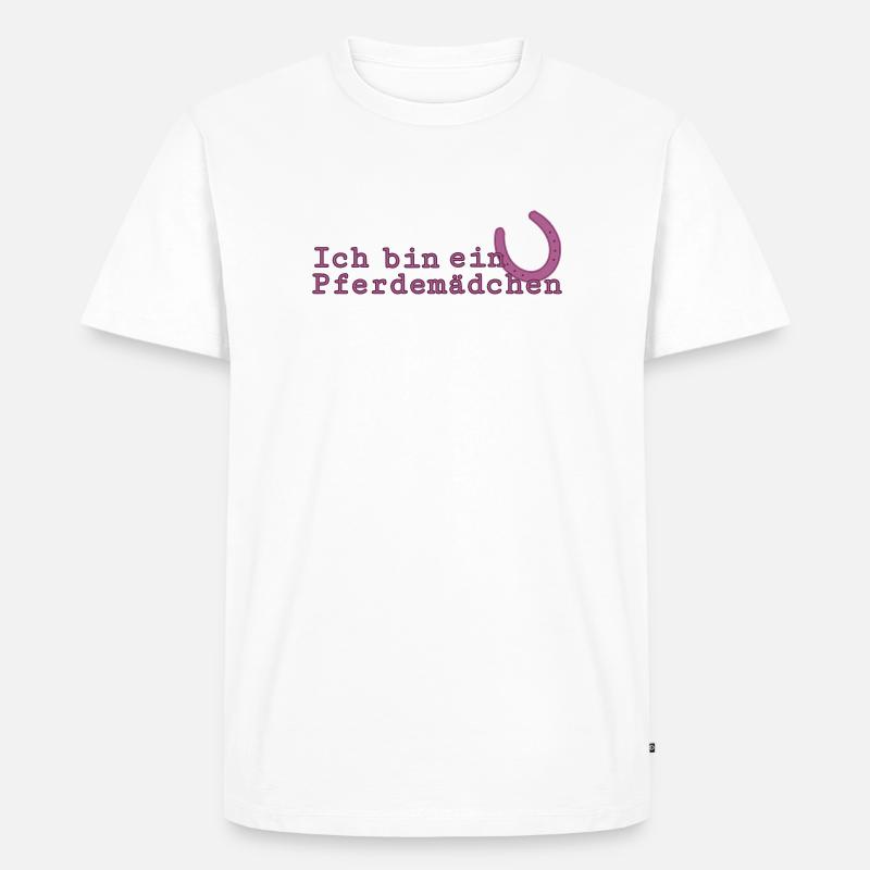 Ich bin ein Pferdemädchen - Männer Premium Bio T-Shirt - Weiß