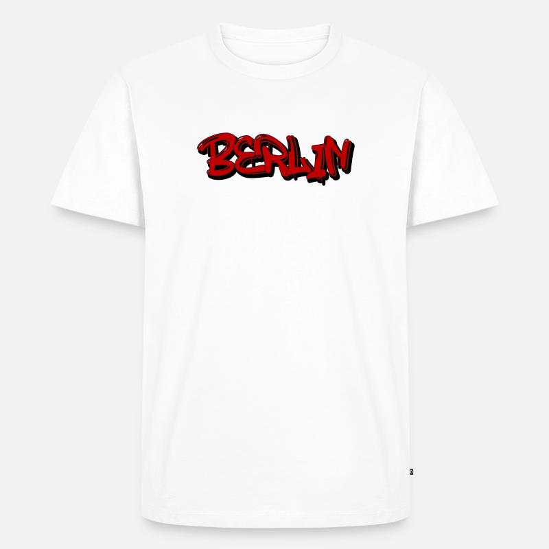 Berlin Graffiti Style - Männer Premium Bio T-Shirt - Weiß
