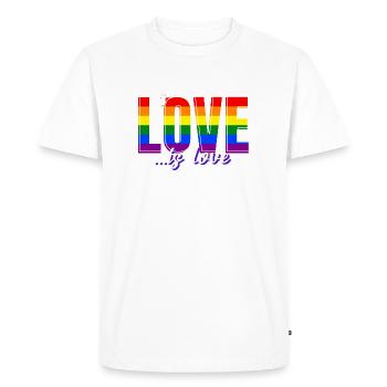 L'amour est l'amour cadeau de chemise rétro LGBTQ - T-shirt Premium bio Homme - blanc - Devant - Nico (187cm)