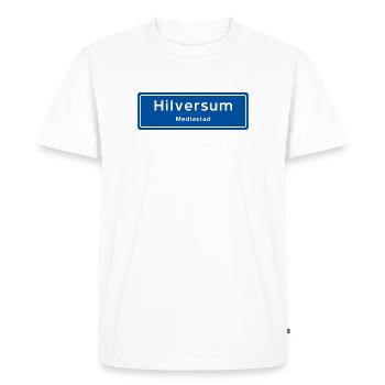 Hilversum place name sign - Men's Premium Organic T-Shirt - white - Front - Nico (187cm)
