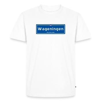 Panneau de la ville de Wageningen - T-shirt Premium bio Homme - blanc - Devant - Nico (187cm)