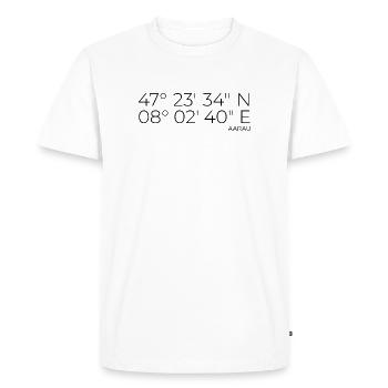 Coordinates: Aarau, Canton of Aargau - Men's Premium Organic T-Shirt - white - Front - Nico (187cm)