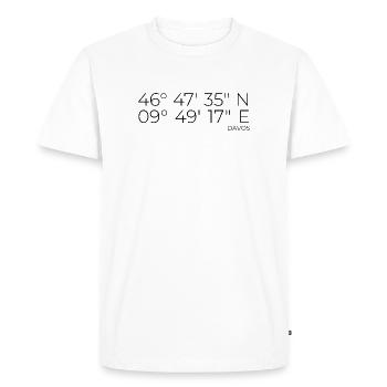 Coordinates Davos Graubünden - Men's Premium Organic T-Shirt - white - Front - Nico (187cm)