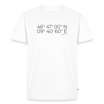 Coordinates Arosa Graubünden - Men's Premium Organic T-Shirt - white - Front - Nico (187cm)