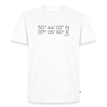 Coordonnées Bonn - T-shirt Premium bio Homme - blanc - Devant - Nico (187cm)