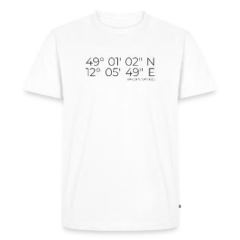 coordonnées Ratisbonne - T-shirt Premium bio Homme - blanc - Devant - Nico (187cm)