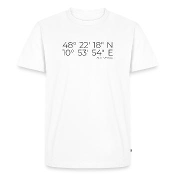 Coordonnées Augsbourg - T-shirt Premium bio Homme - blanc - Devant - Nico (187cm)