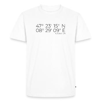 Coordonnées Kreis 9 Altstetten Zürich - T-shirt Premium bio Homme - blanc - Devant - Nico (187cm)