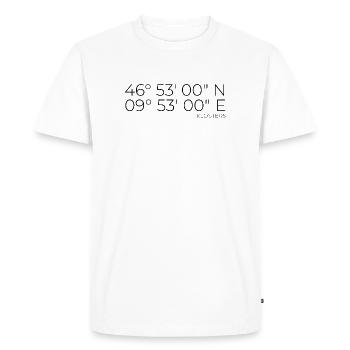 Coordonnées Klosters, Grisons, Suisse - T-shirt Premium bio Homme - blanc - Devant - Nico (187cm)