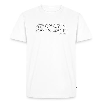 Coordonnées Kriens, Lucerne, Suisse - T-shirt Premium bio Homme - blanc - Devant - Nico (187cm)