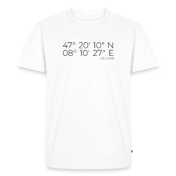 coordinates Kölliken Switzerland - Men's Premium Organic T-Shirt - white - Front - Nico (187cm)